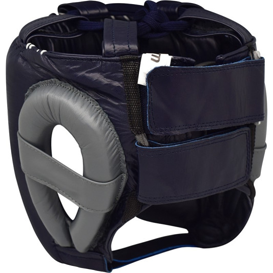 Боксерський шолом RDX Leather Pro Blue M