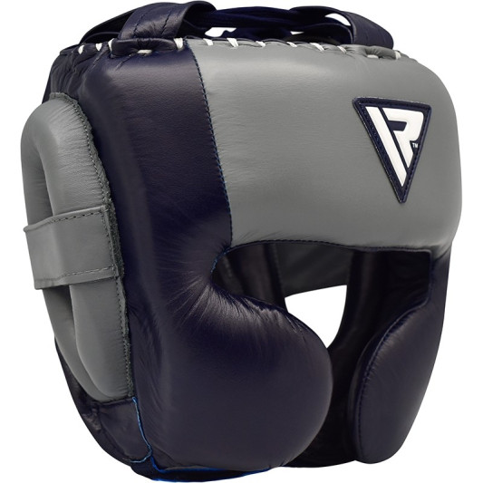 Боксерський шолом RDX Leather Pro Blue L