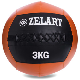 М'яч набивний для крофіту Wall Ball FI-5168-3 3 кг чорний-оранжевий