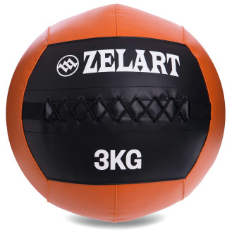 М'яч набивний для крофіту Wall Ball FI-5168-3 3 кг чорний-оранжевий