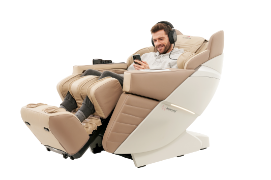 Массажное кресло AlphaSonic III White Khaki