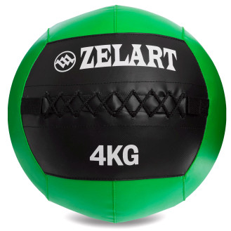 М'яч набивний для крофіту Wall Ball FI-5168-4 4 кг чорний-зелений