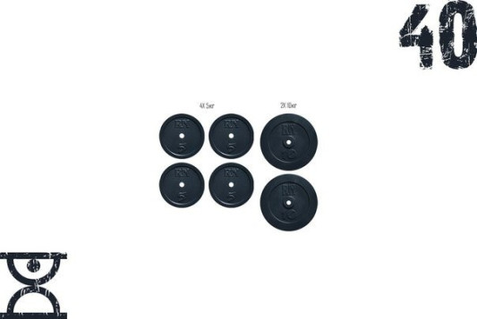 Набор блинов 40 кг (4x5 и 2x10) на гриф 25, 30, 50 мм