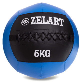 Набивний м'яч для кросфіту волбол Wall Ball FI-5168-5 5 кг чорний-синій