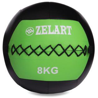 М'яч набивний для кросфіту Wall Ball FI-5168-8 8 кг чорний-зелений