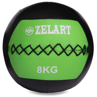 М'яч набивний для кросфіту Wall Ball FI-5168-8 8 кг чорний-зелений