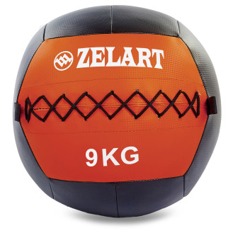 М'яч для кросфіту Wall Ball FI-5168-9 9 кг чорний-червоний