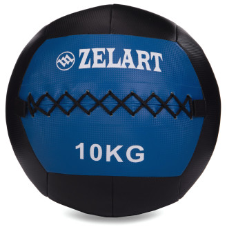 М'яч набивний для кросфіту Wall Ball FI-5168-10 10 кг чорний-синій