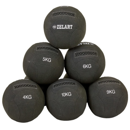М'яч набивний для кросфіту та тренувань Wall Ball FI-7224-3 3 кг чорний