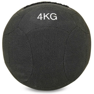 М'яч набивний для кросфіту та тренувань Wall Ball FI-7224-4 4 кг чорний