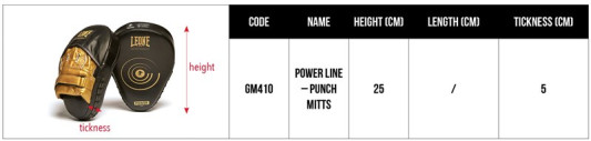 Лапы боксерские Leone Power Line Black