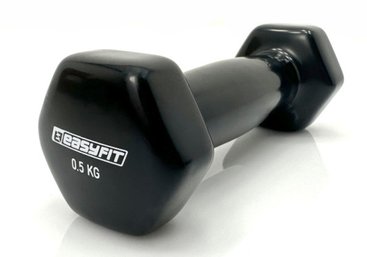 Гантель для фитнеса 0.5 кг EasyFit с виниловым покрытием черный