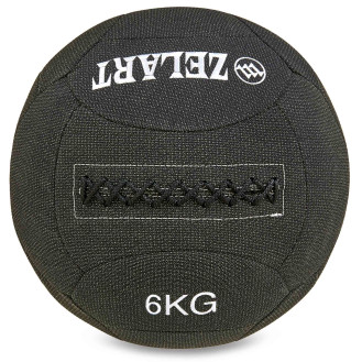 М'яч для кросфіту Wall Ball FI-7224-6 6 кг чорний