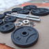Скамья Black Rock + Стойки Black Rock + Металлическая штанга RN-Sport Quatro 105 кг