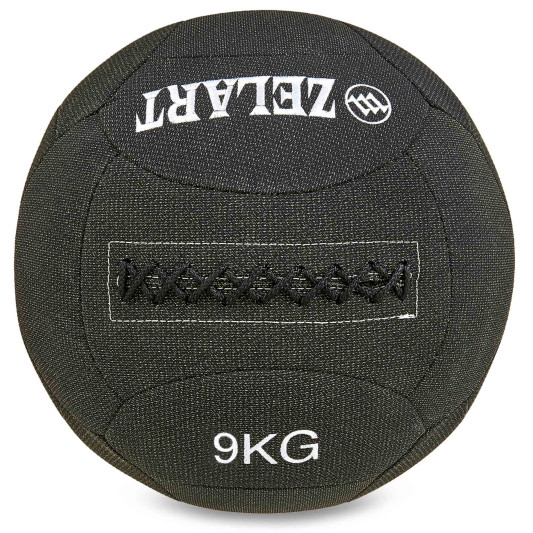 М'яч набивний для кросфіту Wall Ball FI-7224-9 9 кг чорний