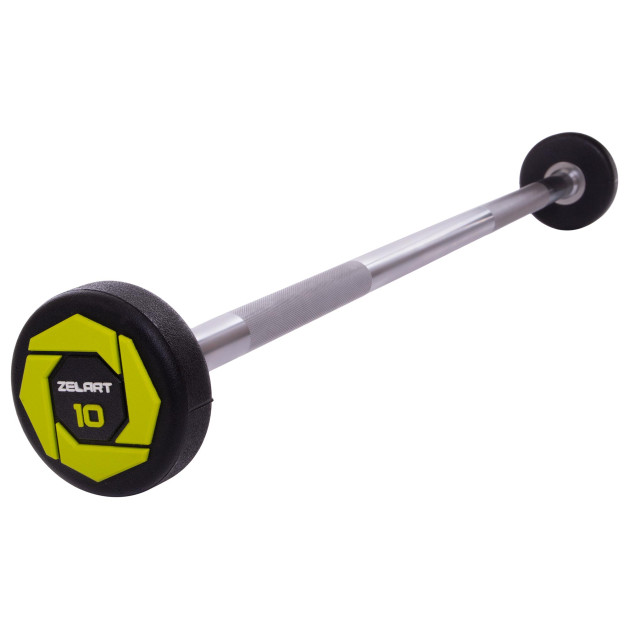 Штанга фиксированная прямая полиуретановая Urethane Barbell Zelart TA-2689-10 10кг