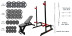 Скамья Black Rock + Стойки Round PRO + 4 грифа + 100 кг металлических дисков