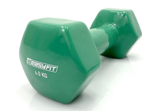 Гантель для фитнеса 4.0 кг EasyFit с виниловым покрытием зеленый