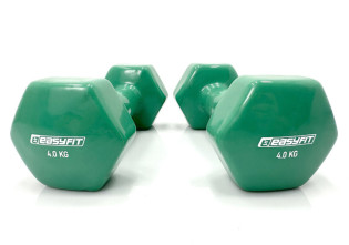 Гантель для фитнеса 4.0 кг EasyFit с виниловым покрытием зеленый