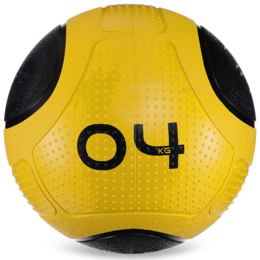 Мяч-медбол для кроссфита и тренировок Medicine Ball FI-2620-4 4 кг желтый-черный