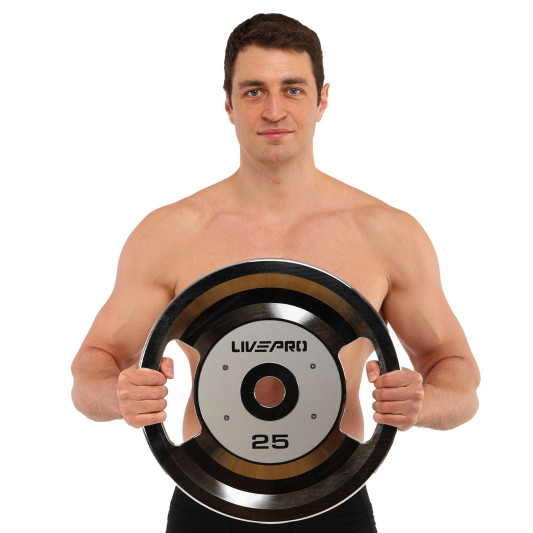 Блини диски сталеві 2 Handle металева втулка LiveUp LP8338-25 ø51мм 25кг сірий