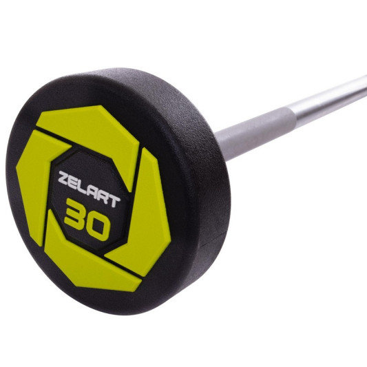 Штанга фиксированная прямая полиуретановая Urethane Barbell Zelart TA-2689-30 30кг