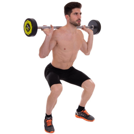 Штанга фиксированная прямая полиуретановая Urethane Barbell Zelart TA-2689-30 30кг