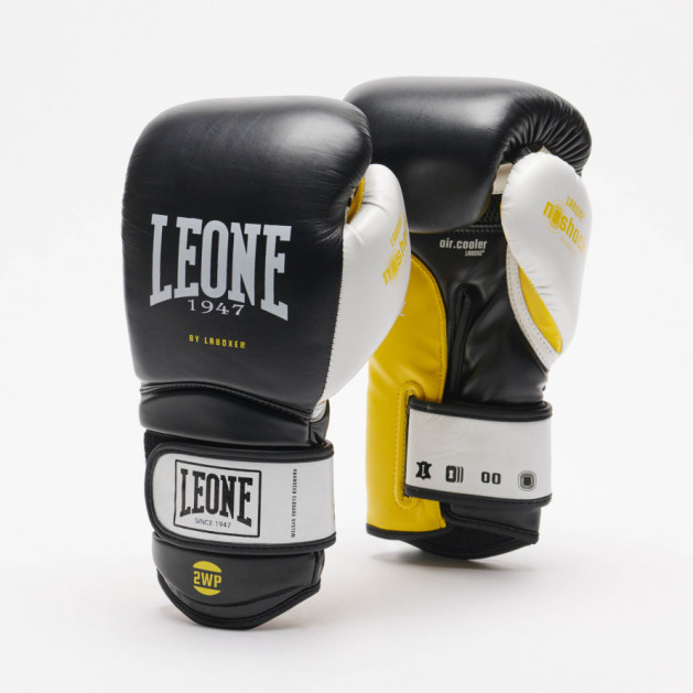 Боксерські рукавиці Leone Tecnico Black Yellow 14 ун
