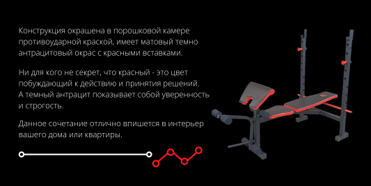 Скамья для жима универсальная ReadMeBlack + штанга с металлическими дисками 75 кг RN-Sport