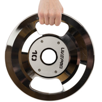 Блины диски стальные 2 Handle металлическая втулка LiveUp LP8338-10 ø51мм 10кг серый