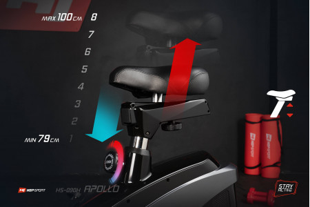 Велотренажер Hop-Sport HS-090H Apollo красный iConsole+ Мат