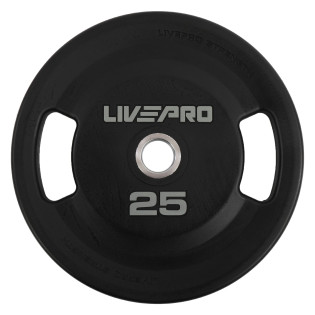 Блини диски поліуретанові 2 Handle металева втулка LiveUp LP8337-25 ø51мм 25кг чорний