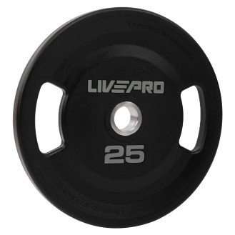 Блины диски полиуретановые 2 Handle металлическая втулка LiveUp LP8337-25 ø51мм 25кг черный