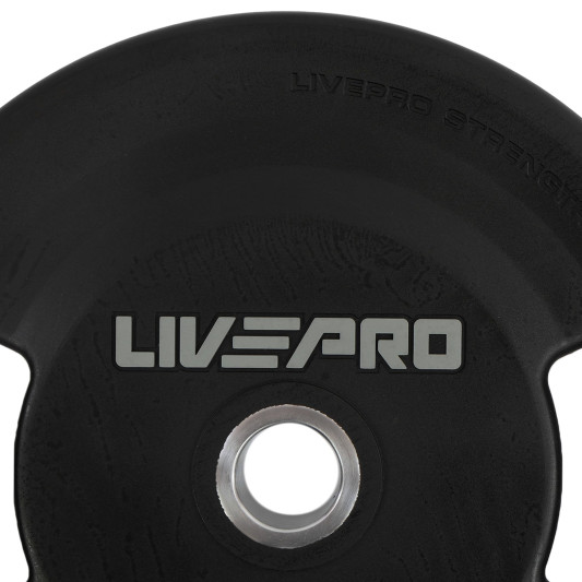Блини диски поліуретанові 2 Handle металева втулка LiveUp LP8337-25 ø51мм 25кг чорний