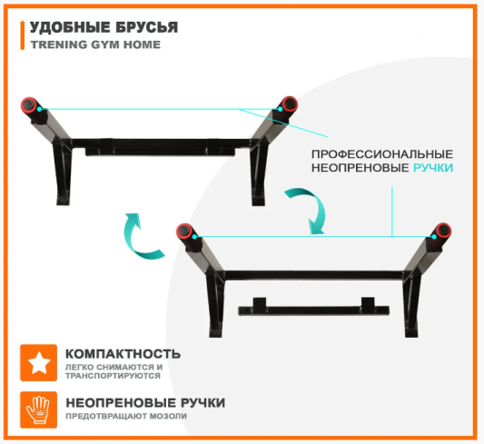 Съемные брусья на шведскую стену Trening Gym Home