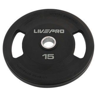 Блины диски полиуретановые 2 Handle металлическая втулка LiveUp LP8337-15 ø51мм 15кг черный