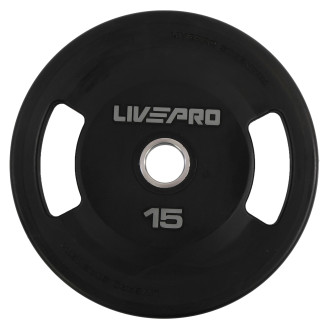 Блины диски полиуретановые 2 Handle металлическая втулка LiveUp LP8337-15 ø51мм 15кг черный