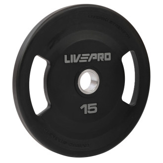 Блины диски полиуретановые 2 Handle металлическая втулка LiveUp LP8337-15 ø51мм 15кг черный