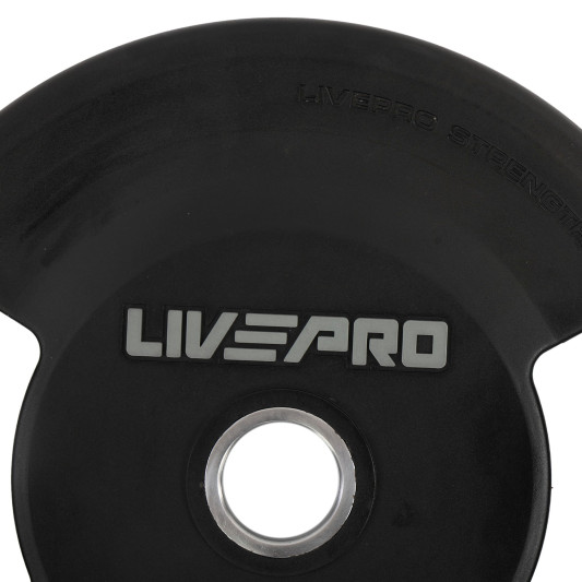 Блини диски поліуретанові 2 Handle металева втулка LiveUp LP8337-15 ø51мм 15кг чорний