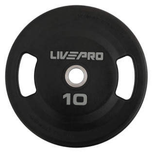 Блини диски поліуретанові 2 Handle металева втулка LiveUp LP8337-10 ø51мм 10кг чорний