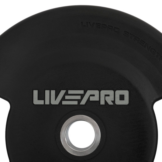 Блини диски поліуретанові 2 Handle металева втулка LiveUp LP8337-10 ø51мм 10кг чорний
