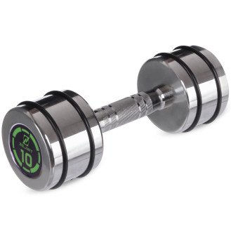 Гантель цельная стальная хромированная 1 шт Zelart FI-2622-10 1x10 кг