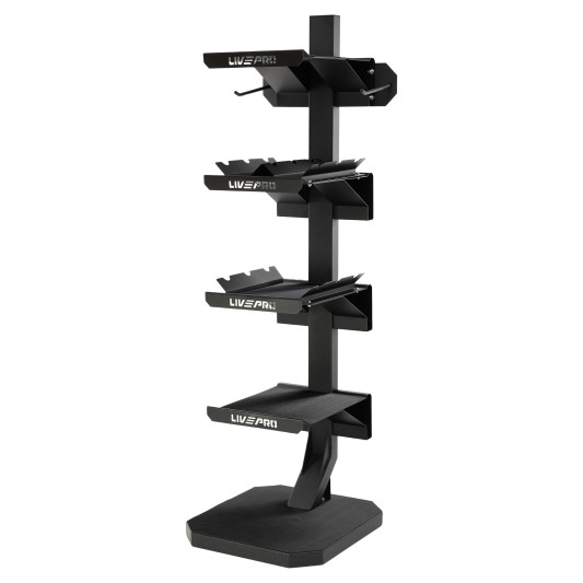 Стеллаж модульный для инвентаря кроссфит STORAGE RACK LiveUp LP8875 55x60x180 см черный
