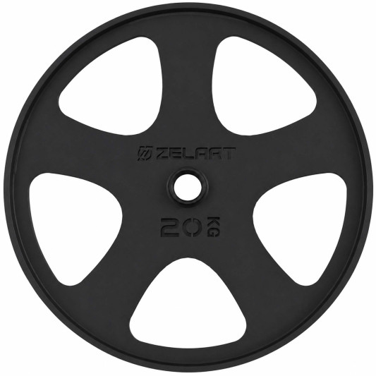 Млинці диски сталеві для станової тяги Deadlift Pulling Weight Plates Zelart TA-6961-20 20кг чорний