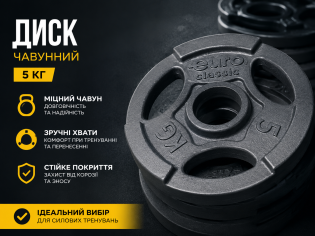 Диски (Млинці) металеві Evro Classic 51 мм 5-10-15-20 кг