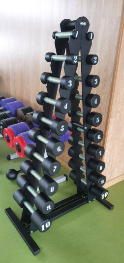 Гантельный ряд RN-Sport BLACK 1-10 кг со стойкой