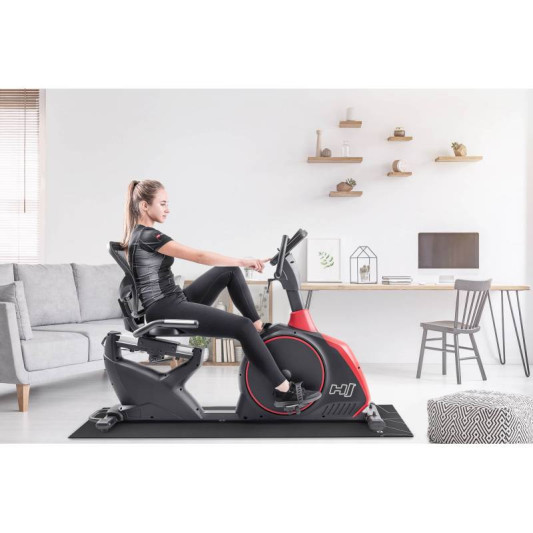 Горизонтальний велотренажер Hop-Sport HS-095L Scale чорний + мат