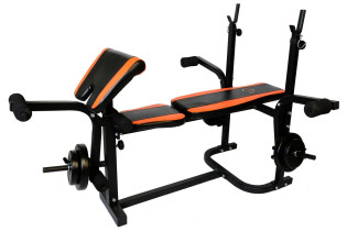 Скамья для жима + Штанга с прямым грифом 50 кг RN-Sport