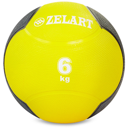 Медбол для тренувань Medicine Ball FI-5121-6 6 кг жовтий-чорний