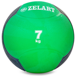 Медбол для кросфіту Medicine Ball FI-5121-7 7 кг зелений-чорний